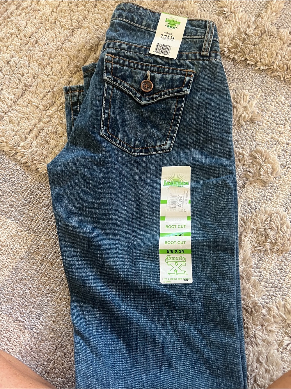 Twenty X Women’s Boot Cut Jeans in Dark Blue Denim - Size 5/6 x 34